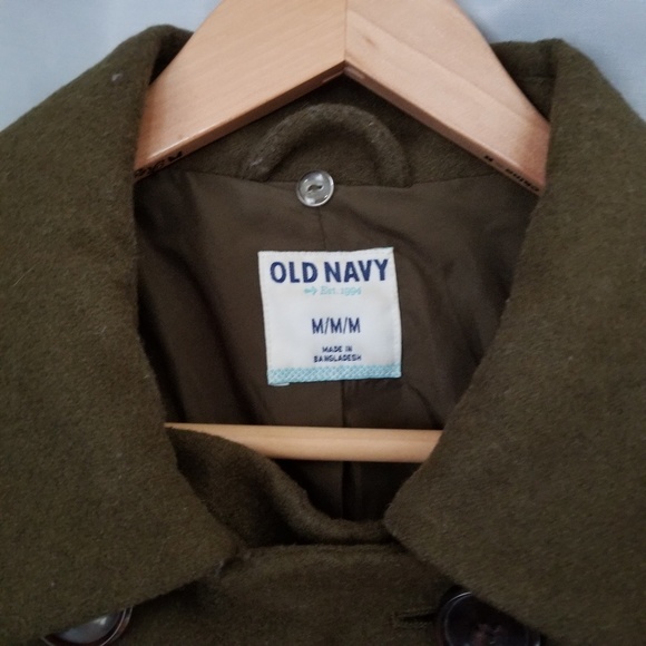 Old Navy Double Breasted Coat Olive Brown Medium - Picture 5 of 8